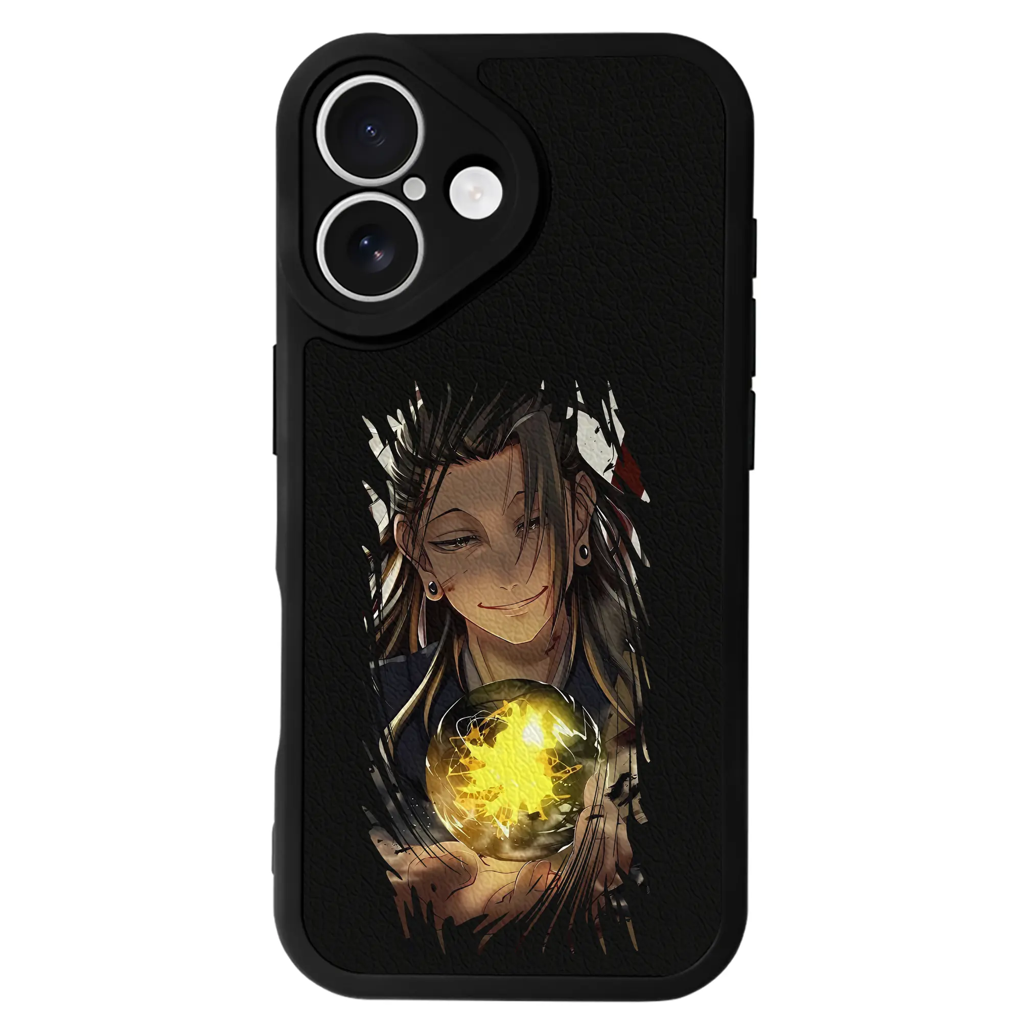 呪術廻戦 グッズ,夏油 傑 - IPhone 16シリーズ対応 ・ シリコンスマホケース ・ レザー調 ・ 高精度フィット ・ 耐衝撃 ・ ワイヤレス充電対応 ・ 精密カット